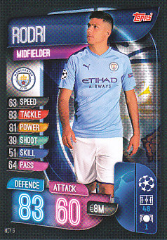 Rodri Manchester City 2019/20 Topps Match Attax CL #MCY6